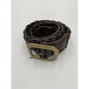Jack Rabbit Women's Vtg Leather Woven Pattern Brown‎ Belt